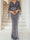 Sheath/Column V-Neck Half Sleeves Floor-Length Mother of the Bride Dresses With Sequins