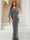 Sheath/Column V-Neck Half Sleeves Floor-Length Mother of the Bride Dresses With Sequins