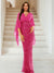 Sheath/Column V-Neck Half Sleeves Floor-Length Mother of the Bride Dresses With Sequins