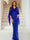 Sheath/Column V-Neck Half Sleeves Floor-Length Mother of the Bride Dresses With Sequins