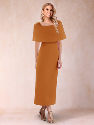 Sheath/Column Off-the-Shoulder Ankle-Length Mother of the Bride Dresses With Rhinestone