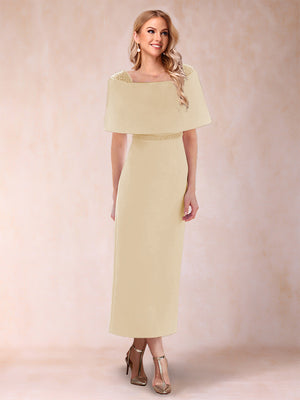 Sheath/Column Off-the-Shoulder Ankle-Length Mother of the Bride Dresses With Rhinestone