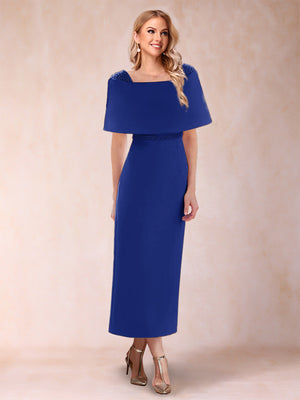 Sheath/Column Off-the-Shoulder Ankle-Length Mother of the Bride Dresses With Rhinestone