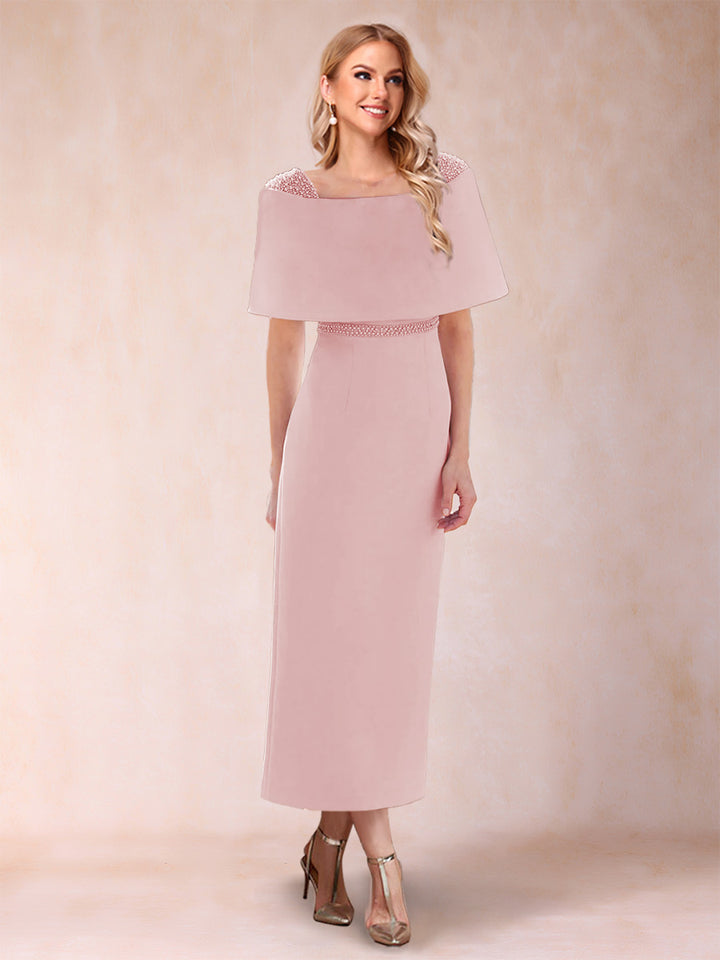 Sheath/Column Off-the-Shoulder Ankle-Length Mother of the Bride Dresses With Rhinestone