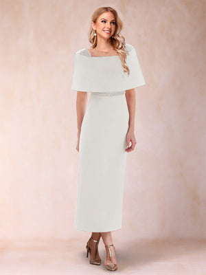 Sheath/Column Off-the-Shoulder Ankle-Length Mother of the Bride Dresses With Rhinestone