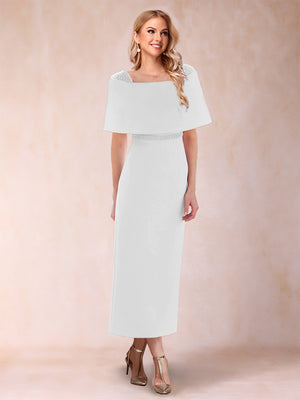 Sheath/Column Off-the-Shoulder Ankle-Length Mother of the Bride Dresses With Rhinestone