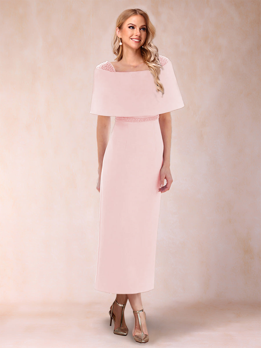 Sheath/Column Off-the-Shoulder Ankle-Length Mother of the Bride Dresses With Rhinestone