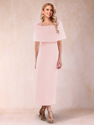 Sheath/Column Off-the-Shoulder Ankle-Length Mother of the Bride Dresses With Rhinestone