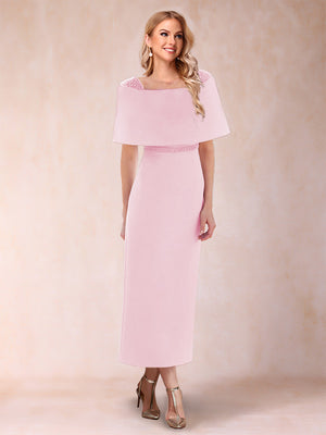 Sheath/Column Off-the-Shoulder Ankle-Length Mother of the Bride Dresses With Rhinestone