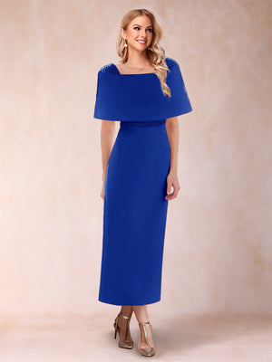 Sheath/Column Off-the-Shoulder Ankle-Length Mother of the Bride Dresses With Rhinestone