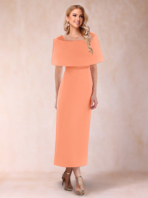 Sheath/Column Off-the-Shoulder Ankle-Length Mother of the Bride Dresses With Rhinestone