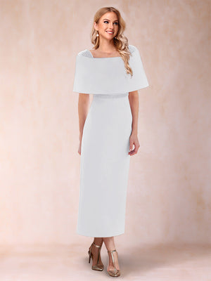 Sheath/Column Off-the-Shoulder Ankle-Length Mother of the Bride Dresses With Rhinestone