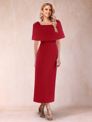 Sheath/Column Off-the-Shoulder Ankle-Length Mother of the Bride Dresses With Rhinestone