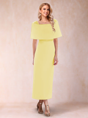 Sheath/Column Off-the-Shoulder Ankle-Length Mother of the Bride Dresses With Rhinestone