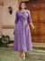 A-Line/Princess Off-the-Shoulder Ankle-Length Plus Size Mother of the Bride Dresses With Bow(s) & Appliques