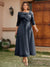 A-Line/Princess Off-the-Shoulder Ankle-Length Plus Size Mother of the Bride Dresses With Bow(s) & Appliques