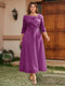 A-Line/Princess Off-the-Shoulder Ankle-Length Plus Size Mother of the Bride Dresses With Bow(s) & Appliques