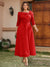 A-Line/Princess Off-the-Shoulder Ankle-Length Plus Size Mother of the Bride Dresses With Bow(s) & Appliques