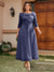 A-Line/Princess Off-the-Shoulder Ankle-Length Plus Size Mother of the Bride Dresses With Bow(s) & Appliques