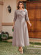 A-Line/Princess Off-the-Shoulder Ankle-Length Plus Size Mother of the Bride Dresses With Bow(s) & Appliques
