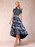 A-Line/Princess Scoop Short Sleeves Asymmetrical Mother of the Bride Dresses With Printed Flower