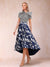 A-Line/Princess Scoop Short Sleeves Asymmetrical Mother of the Bride Dresses With Printed Flower
