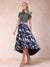 A-Line/Princess Scoop Short Sleeves Asymmetrical Mother of the Bride Dresses With Printed Flower