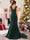 Sparkly Trumpet/Mermaid Sweetheart Long Christmas Dresses with Split Side