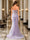 Trumpet/Mermaid Spaghetti Straps Long Sparkling Evening Dresses with Split Side & Appliques