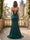 Sparkly Trumpet/Mermaid Spaghetti Straps Long Evening Dresses with Side Slit