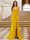 Sparkly Trumpet/Mermaid Spaghetti Straps Long Evening Dresses with Side Slit