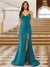 Sparkly Trumpet/Mermaid Spaghetti Straps Long Evening Dresses with Side Slit