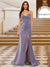 Sparkly Trumpet/Mermaid Spaghetti Straps Long Evening Dresses with Side Slit