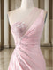 Trumpet/Mermaid One-Shoulder Sweep Train/Brush Train Evening Dresses with Side Slit & Appliques