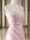 Trumpet/Mermaid One-Shoulder Sweep Train/Brush Train Evening Dresses with Side Slit & Appliques
