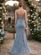 Trumpet/Mermaid Sweetheart Pleated Tulle Long Evening Dresses with Side Slit & Appliques