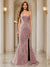 Trumpet/Mermaid Sweetheart Pleated Tulle Long Evening Dresses with Side Slit & Appliques