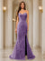 Trumpet/Mermaid Sweetheart Pleated Tulle Long Evening Dresses with Side Slit & Appliques
