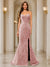 Trumpet/Mermaid Sweetheart Pleated Tulle Long Evening Dresses with Side Slit & Appliques