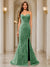 Trumpet/Mermaid Sweetheart Pleated Tulle Long Evening Dresses with Side Slit & Appliques