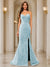 Trumpet/Mermaid Sweetheart Pleated Tulle Long Evening Dresses with Side Slit & Appliques