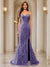 Trumpet/Mermaid Sweetheart Pleated Tulle Long Evening Dresses with Side Slit & Appliques