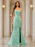 Trumpet/Mermaid Sweetheart Pleated Tulle Long Evening Dresses with Side Slit & Appliques