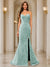 Trumpet/Mermaid Sweetheart Pleated Tulle Long Evening Dresses with Side Slit & Appliques