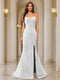 Trumpet/Mermaid Sweetheart Pleated Tulle Long Evening Dresses with Side Slit & Appliques