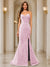 Trumpet/Mermaid Sweetheart Pleated Tulle Long Evening Dresses with Side Slit & Appliques