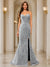 Trumpet/Mermaid Sweetheart Pleated Tulle Long Evening Dresses with Side Slit & Appliques