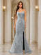 Trumpet/Mermaid Sweetheart Pleated Tulle Long Evening Dresses with Side Slit & Appliques