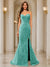 Trumpet/Mermaid Sweetheart Pleated Tulle Long Evening Dresses with Side Slit & Appliques
