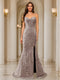 Trumpet/Mermaid Sweetheart Pleated Tulle Long Evening Dresses with Side Slit & Appliques